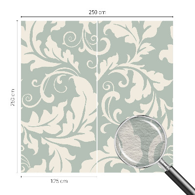 Papel mural con patrón decorativo con hojas decorativas