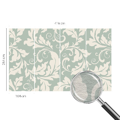 Papel mural con patrón decorativo con hojas decorativas
