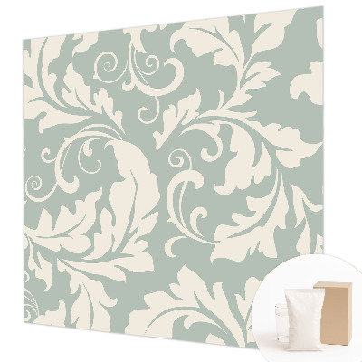Papel mural con patrón decorativo con hojas decorativas