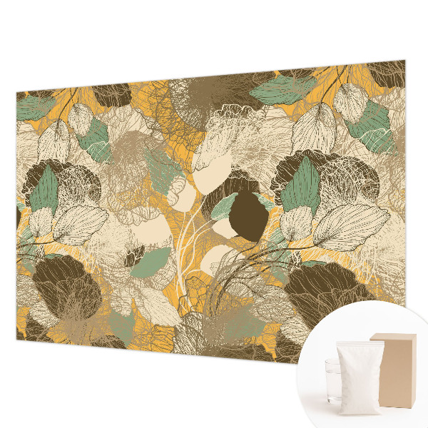 Papel mural texturado decorativo con diseño de motivos vegetales