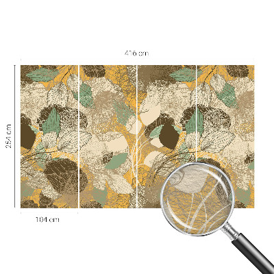 Papel mural texturado decorativo con diseño de motivos vegetales