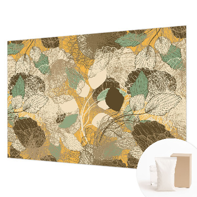Papel mural texturado decorativo con diseño de motivos vegetales