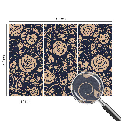 Papel mural con patrón decorativo con diseño de flores románticas