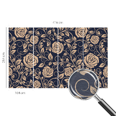 Papel mural con patrón decorativo con diseño de flores románticas