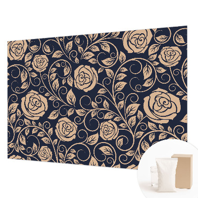 Papel mural con patrón decorativo con diseño de flores románticas