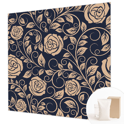 Papel mural con patrón decorativo con diseño de flores románticas