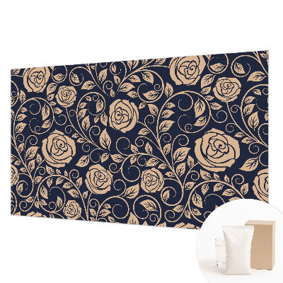 Papel mural con patrón decorativo con diseño de flores románticas