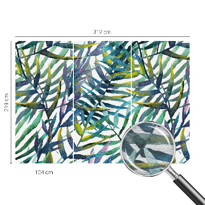 Fotomural decorativo para cabecero de cama con motivo de vegetación exótica