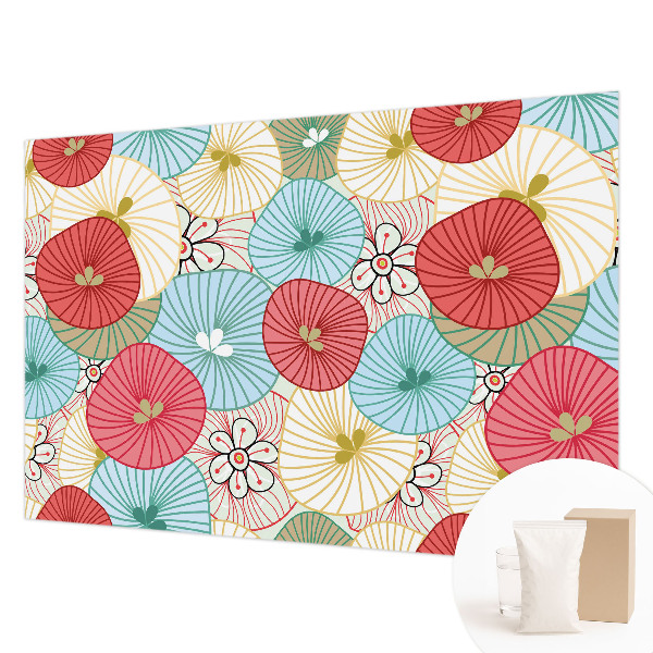 Papel mural texturado decorativo con estampado floral