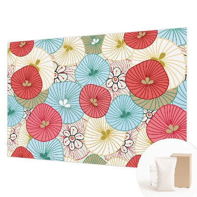 Papel mural texturado decorativo con estampado floral