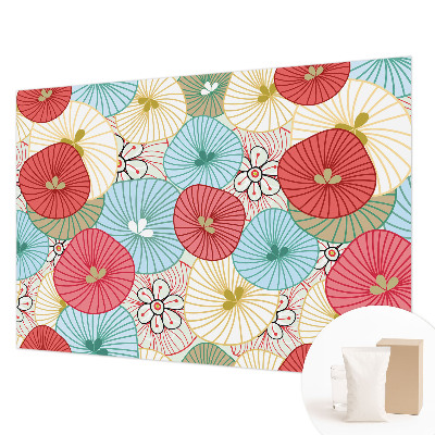 Papel mural texturado decorativo con estampado floral