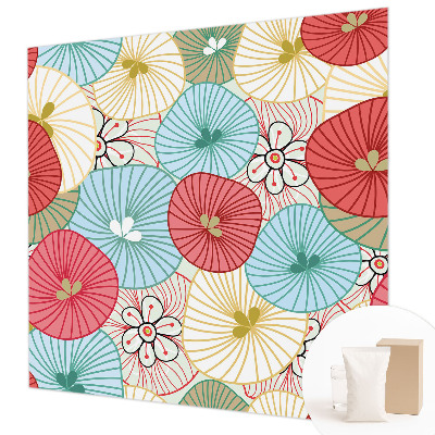 Papel mural texturado decorativo con estampado floral