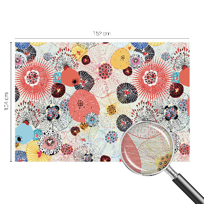 Fotomural decorativo para cabecero de cama con diseño de flores coloridas