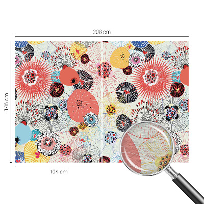 Fotomural decorativo para cabecero de cama con diseño de flores coloridas