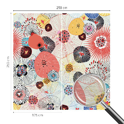 Fotomural decorativo para cabecero de cama con diseño de flores coloridas