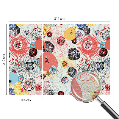 Fotomural decorativo para cabecero de cama con diseño de flores coloridas