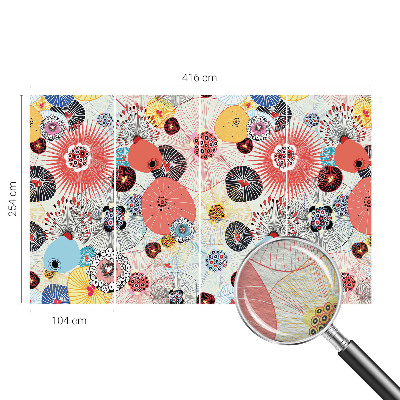Fotomural decorativo para cabecero de cama con diseño de flores coloridas