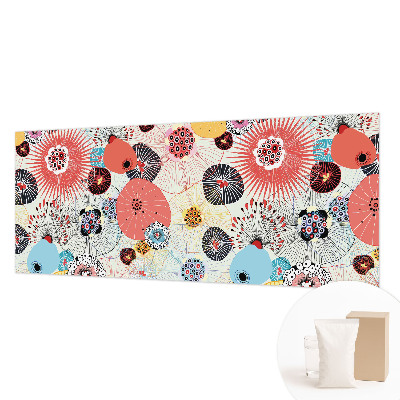 Fotomural decorativo para cabecero de cama con diseño de flores coloridas