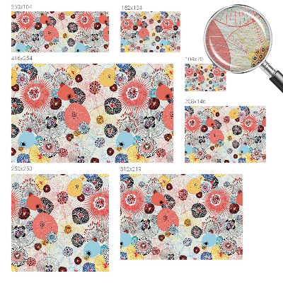 Fotomural decorativo para cabecero de cama con diseño de flores coloridas