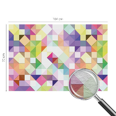 Mural decorativo con formas coloridas