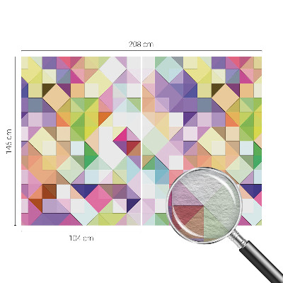 Mural decorativo con formas coloridas
