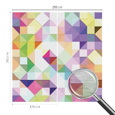 Mural decorativo con formas coloridas