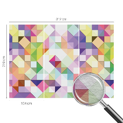 Mural decorativo con formas coloridas