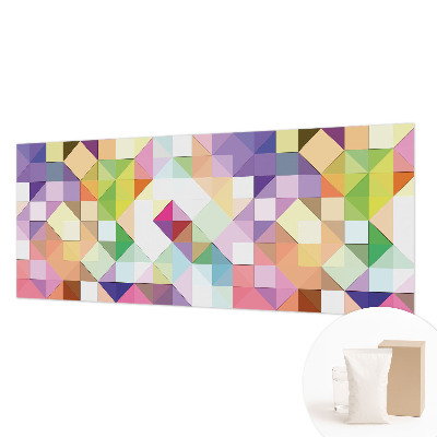 Mural decorativo con formas coloridas