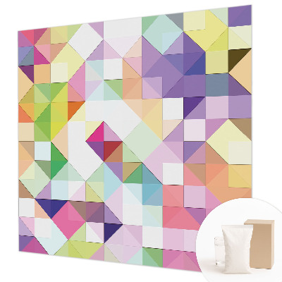 Mural decorativo con formas coloridas