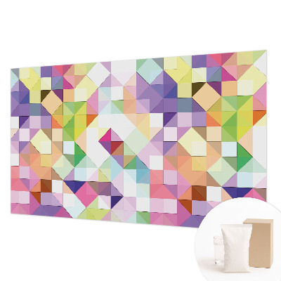 Mural decorativo con formas coloridas