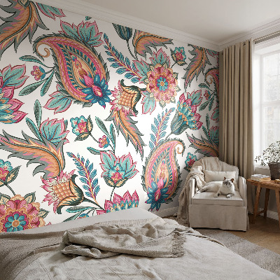 Mural de pared con estampado hermoso con un patrón de inspiración oriental