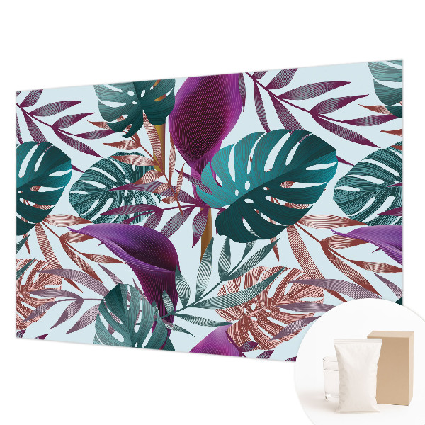 Papel mural con patrón decorativo con composición de motivo tropical