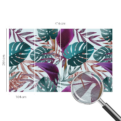 Papel mural con patrón decorativo con composición de motivo tropical