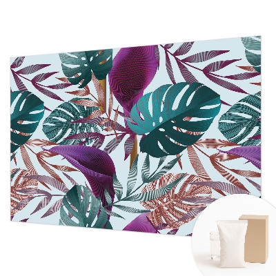 Papel mural con patrón decorativo con composición de motivo tropical