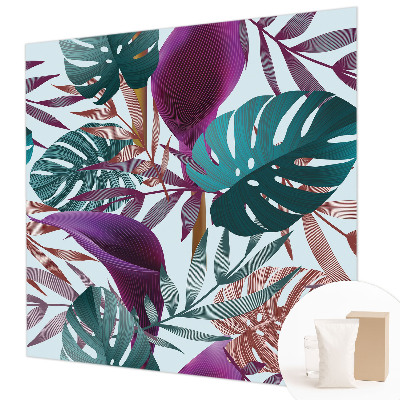 Papel mural con patrón decorativo con composición de motivo tropical