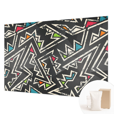 Mural decorativo con diseño de geometría energética