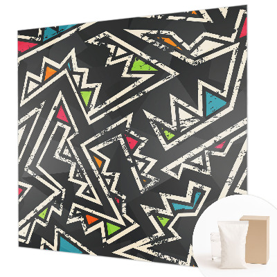Mural decorativo con diseño de geometría energética