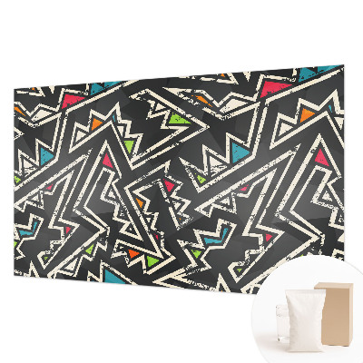 Mural decorativo con diseño de geometría energética
