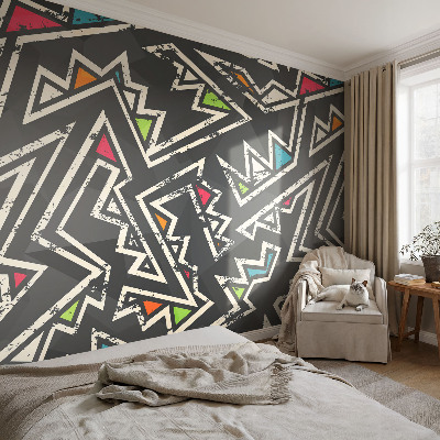 Mural decorativo con diseño de geometría energética