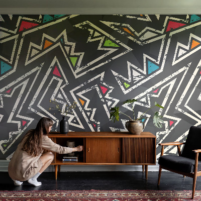 Mural decorativo con diseño de geometría energética