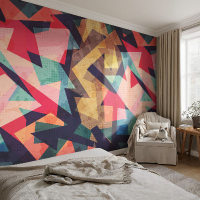 Papel mural con patrón decorativo en tonos vivos con diseño colorido