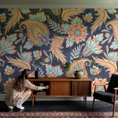 Mural de pared con estampado hermoso con estampado floral