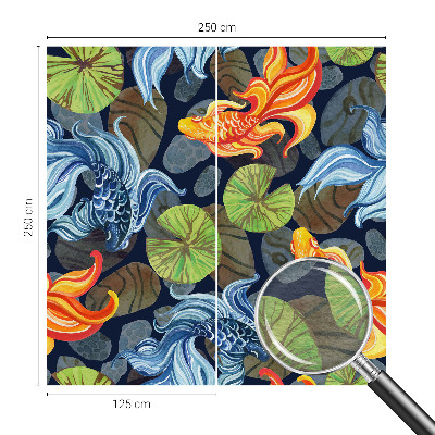 Papel mural texturado decorativo con un diseño de patrones de peces