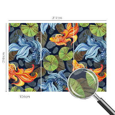 Papel mural texturado decorativo con un diseño de patrones de peces