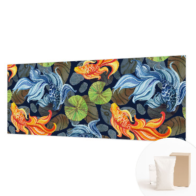 Papel mural texturado decorativo con un diseño de patrones de peces
