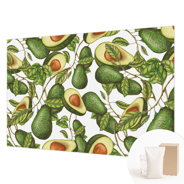 Papel mural con patrón decorativo con un diseño de aguacate