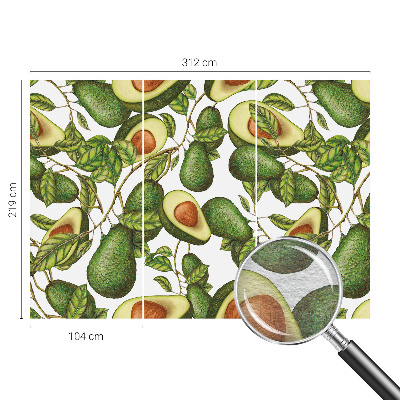 Papel mural con patrón decorativo con un diseño de aguacate