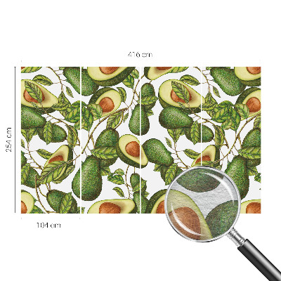 Papel mural con patrón decorativo con un diseño de aguacate