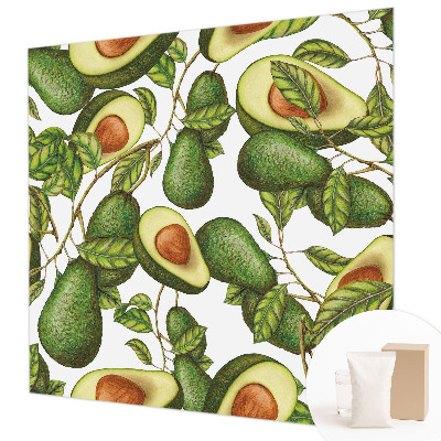 Papel mural con patrón decorativo con un diseño de aguacate