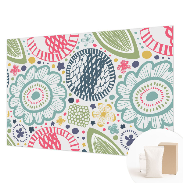 Fotomural decorativo para cabecero de cama con estampados florales
